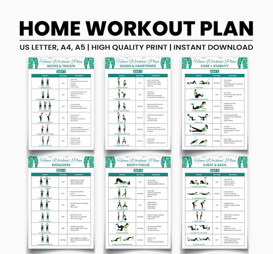 Home Workout Program for Women 6-Day Split Routine