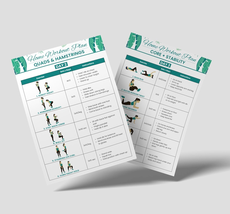 Home Workout Program for Women 6-Day Split Routine