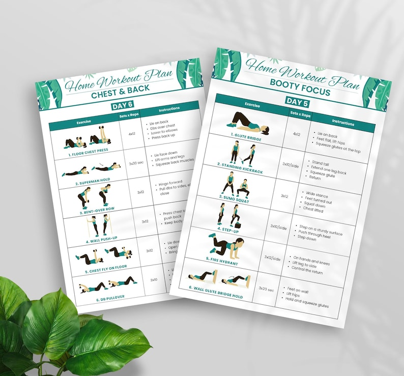 Home Workout Program for Women 6-Day Split Routine